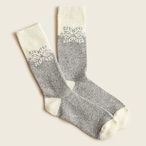 J. Crew Cozy Fairisle snowflake socks